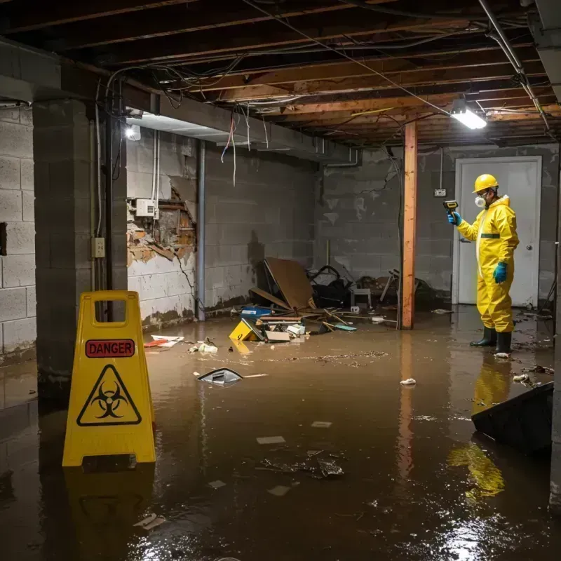 Flooded Basement Electrical Hazard in Glenville, WV Property