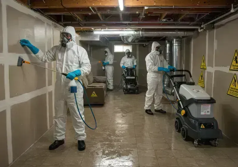 Basement Moisture Removal and Structural Drying process in Glenville, WV